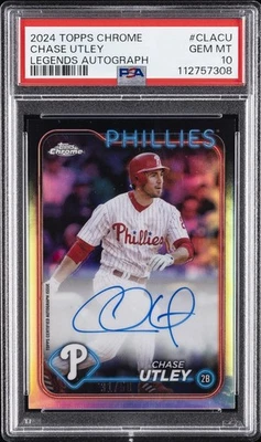 2024 TOPPS CHROME CHROME LEGENDS AUTOS #CLACU CHASE UTLEY 31/50 PSA 10 - Image 1 of 2
