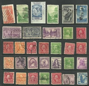 32 US 1934 National Parks # 740 -1¢, # 744 -5¢ Yellowstone, # 746 -7¢ Acadia - Picture 1 of 1
