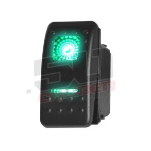12V Rocker Switch LED 3 Position OFF/ON/ON RV Toy Hauler Diesel Semi Truck Green - Picture 1 of 9