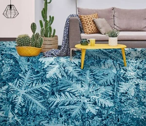 3D Blue Leaves 34RAIN23 Floor WallPaper Murals Wall Print Decal AJ Honey - Picture 1 of 6