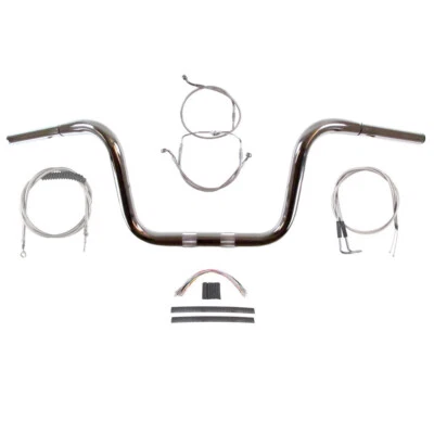 Kit de manillar de suspensión Ape 2008-2011 Harley Dyna Fat Bob 1/4" cromado 10" Foto 1 de 2