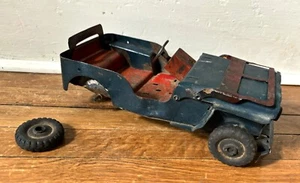 1940's Louis Marx Co. Pressed Steel Willy's Jeep Folding Windshield Lumar Wheels - Picture 1 of 8