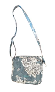 Vera Bradley Gray Floral Crossbody Purse Multipocket Adjustable Strap 8" x 9" - Picture 1 of 8