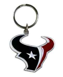 Houston Texans NFL Metal Chrome Logo Cut Keychain Car Auto