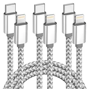 3pack USB C Fast Charger Cable 6ft PD Charging for iPhone 13/12/11 MFi Certified - Picture 1 of 16