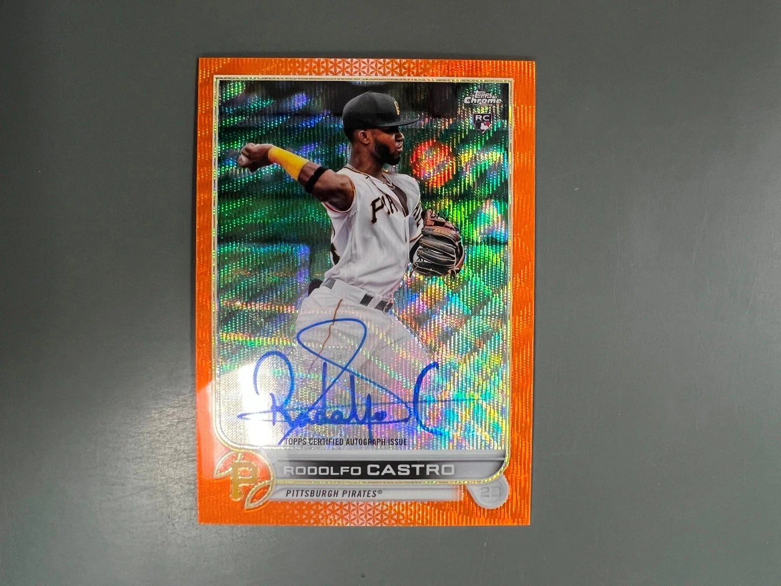 Rodolfo Castro 2022 Topps Chrome Auto Autograph Orange Wave Refractor #14/25 A29