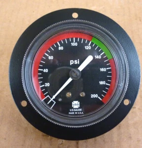 Manómetro Ametek rojo/verde 2-1/2 pulgadas 1/8 ANPT CMB 0-200 psi, P/N KM99900 - Imagen 1 de 6