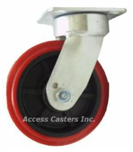 6PKLPS 6" Kingpinless Swivel Caster, Poly on Poly Wheel, 900 lbs Capacity - Picture 1 of 1