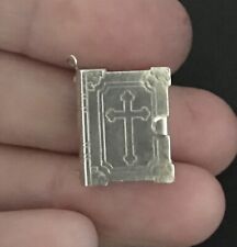 Vintage Sterling Silver Bible Religion Cross (Doesnt Open) Charm Antique Pendant