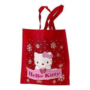 NUEVO Bolso Sanrio Hello Kitty Copos de Nieve Rojo Paño Reutilizable Pequeños Brillos 2008 - Imagen 1 de 7