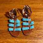 Steve Madden Turquoise P Palet Leather Zip Up Sandal Size 6