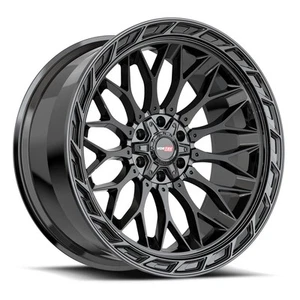 24x11 Vortek VRP-503 Gloss Black Wheel 5x5/5x5.5 (-24mm) - Picture 1 of 5