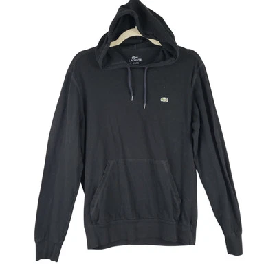 Sudadera con capucha para mujer Lacoste talla L 100 % algodón negra lisa Preppy Lounge Foto 1 de 4