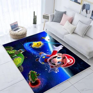Super Mario Galaxy Rug, Kids Room Carpet, Gaming Area Mat, Colorful Play Rug - Picture 1 of 11