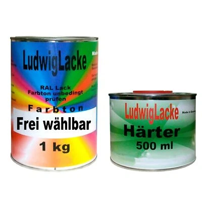 RAL Acryl Lack wählbar 1,5 kg Set Acryllack glänzend mit Härter Ludwiglacke - Bild 1 von 4