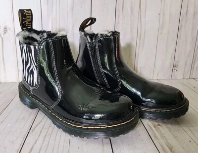 Botas Dr. Martens 2976 Niñas Talla 3 Leonore Chelsea Cuero Piel de Cebra Forradas Foto 1 de 4