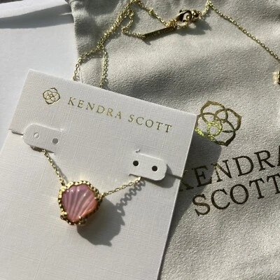 ✨Collar Kendra Scott Rubor Rosa Madreperla Brynne Oro Concha Concha Seashell Nuevo Foto 1 de 4