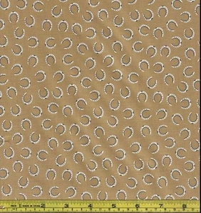 Material de tela 100 % algodón tostado herradura redondeado vendido por 1/4 yarda - Imagen 1 de 1