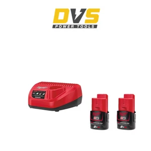 Cargador Milwaukee M12NRG-202 12V C12C y juego de 2 baterías M12B2 2Ah - Imagen 1 de 1