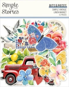 Simple Stories ~ SIMPLE VINTAGE LINEN MARKET ~ Bits & Pieces - Picture 1 of 2