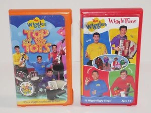 THE WIGGLES VHS MOVIE LOT - TOP OF THE TOTS & WIGGLE TIME - VINTAGE 90s SHOW OOP - Picture 1 of 4