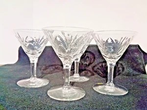 Seneca Crystal Cordial Glasses; Elegance Pattern; 4 1/4" X 3 1/8" Set of 4; Mint - Picture 1 of 4
