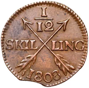 Sweden - Gustav IV. Adolf coin 1/12 skilling 1808 Avesta-condition! - Picture 1 of 2