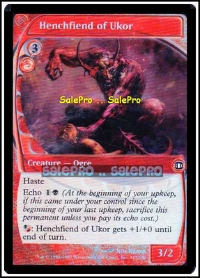 HENCHFIEND OF UKOR magic FUTURE SIGHT MTG RED OGRE 3/2 CREATURE MINT ** FOIL ** - Image 1 of 2