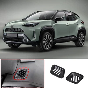 ABS Carbon Instrument Air Condition Outlet Trim Kit For Toyota Yaris Cross 2023+ - Picture 1 of 9