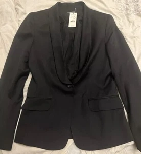 118 $ Express Stretch ~ Größe 7/8 ~ schwarzer Damenblazer aus Wollmischung Anzugjacke - Bild 1 von 5