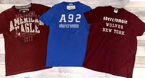 3 Vintage Y2K Abercrombie & Fitch AE Kurzarm Muskel T-Shirt Jungen XL Herren xs - Bild 1 von 11
