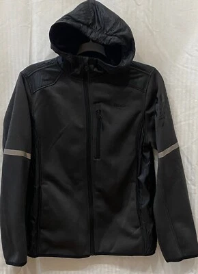 Reebok Swak Overlay Hooded Full Zip Jacket | Gray Black | Boys Youth L (14-16) - Image 1 of 4