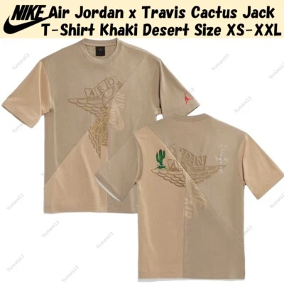 Air Jordan x Travis Cactus Jack T-Shirt Khaki Desert Size XS-XXL - Image 1 of 3