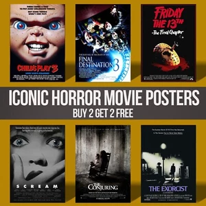 Iconic Horror Movie Posters Classic Scary Film Cinema Wall Art Poster Prints - Picture 1 of 128