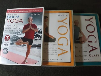 3 YOGA DVD's Simply Yoga, Yoga Class and Best of Yoga by Rodney Lee!   - Image 1 of 4