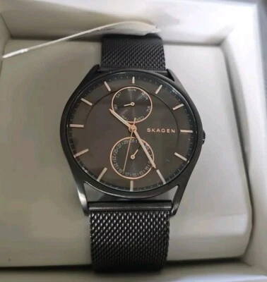 Reloj para hombre Skagen Holst 40 mm cronógrafo esfera gris correa de malla de acero SKW6180 Foto 1 de 4