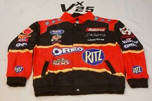 Men's NASCAR Racing Dale Earnhardt Jr Oreo Bomber Nylon Red Jacket Size Large