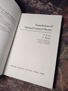 The SIAM Series: Foundations of Optimal Control Theory by E. B. Lee & L. Markus - Picture 1 of 16