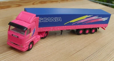H0 5180232 Wiking 1:87 Sattelzug Pritsche SCANIA 143.500 pink - Bild 1 von 3