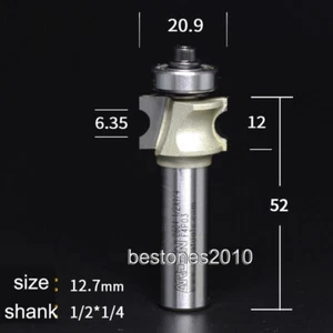 ARDEN Bullnose Half Radius router Bit with Bearing 1/2*1/4" Finger Nail Type Bit - Picture 1 of 3