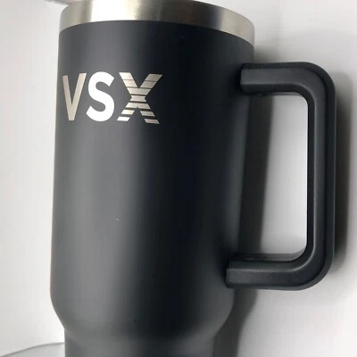 Victoria's Secret VSX 不锈钢 Quencher 40 盎司不倒翁带吸管黑色 全新 — 第 1/4 张图片