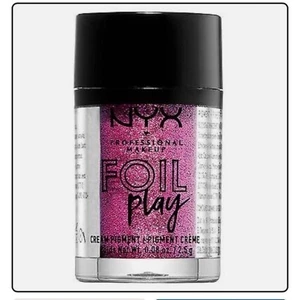 NYX Foil Play Cream Pigmento Ombretto Booming 02 Occhi NUOVO Glitter Shimmer Rosa R - Foto 1 di 4