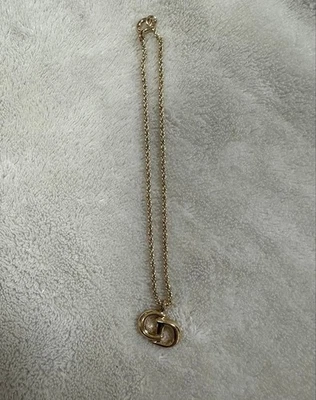 Pulsera Christian Dior Tobillera Oro Logo Cadena Correa De Colección USADA Auténtica #S2920 Foto 1 de 2