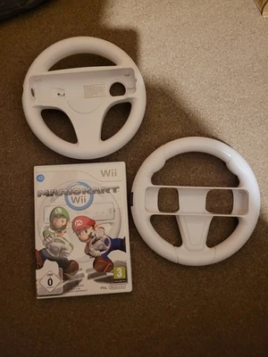 Mario Kart Wii Complete Game + Manual + 2 Steering Wheels (Tested, Working) - Image 1 of 3