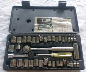 Socket set by Buffalo, SAE & Metric, 3/8" drive in case - Picture 1 of 11
