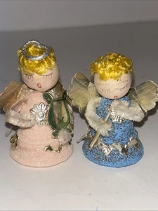 Vintage Christmas Angel Ornament Putz Style Spun Cotton & Cardboard Japan - Picture 1 of 10
