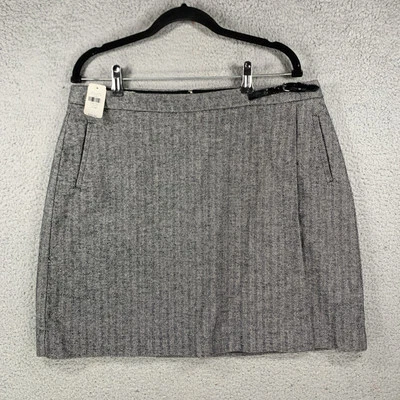 Falda envolvente sintética LL BEAN gris negra fin de semana talla 16 mascota nueva con etiquetas bolsillos espiga Foto 1 de 4