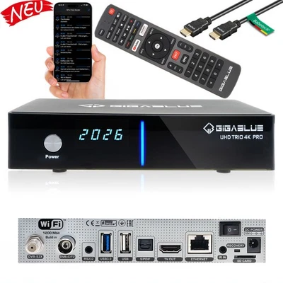 Gigablue UHD TRIO 4K Pro Box Sat-Receiver DVB-S2x DVB-C/T2 Kabel Receiver Linux - Bild 1 von 4