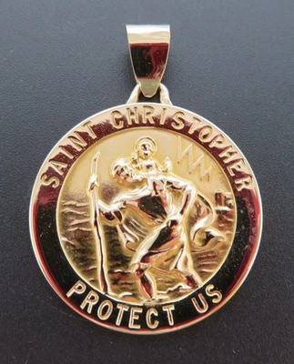 COLGANTE RELIGIOSO 14K YG SAN CRISTÓBAL POTECT EE. UU. 10,42 gramos (AI-2514) Foto 1 de 4