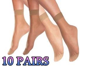 10 Paar transparente knöchelhohe Damen Hosensocken leichte Basic Pop-Up Socken - Bild 1 von 13